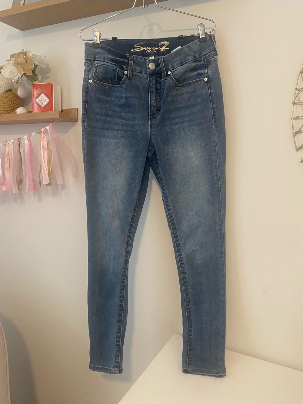 Seven7 Tummyless High Rise Skinny Jeans Sz 8